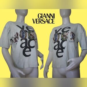 🇬🇧 Vintage '90s Versace Jeans Couture Rock-'n'-roll Print T-Shirt